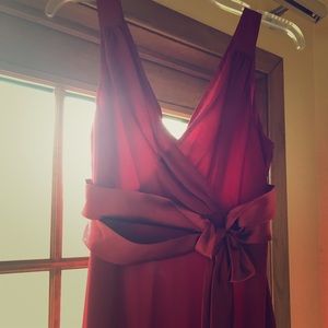 Deep red chiffon dress